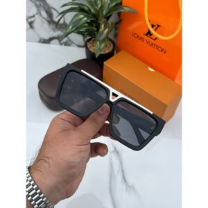 Louis Vuitton 1st Copy Sunglasses Black Silver for Men