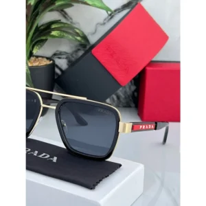 1st Copy Prada Black Gold 88079 Sunglasses for Men
