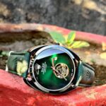 1st Copy Men's Rolex Leather Oval Moon Watch - Chrono Working