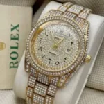 First Copy Rolex Arabic Diamond Gold Watch for Men