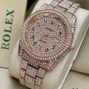 First Copy Rolex Arabic Diamond Rose Gold Watch