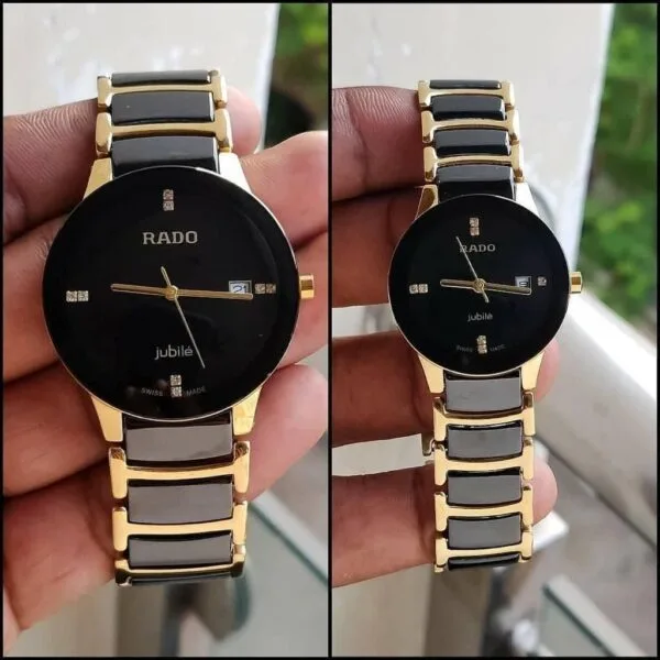 First Copy Rado Jubile Black & Gold Watch for Couples