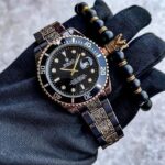 First Copy Rolex Submariner Watch for Men with Black-Golden Band