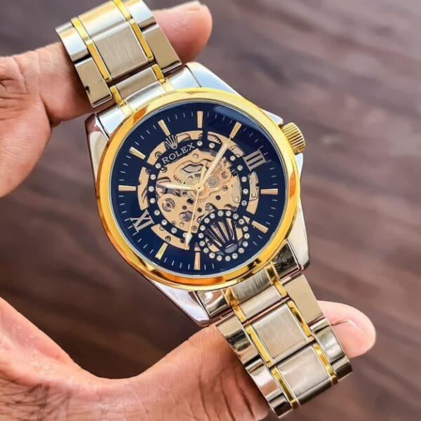 First Copy Rolex Fully Automatic Silver & Gold Watch for Men