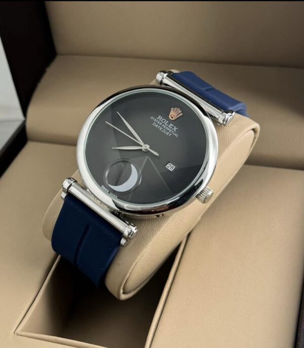 Rolex Moon Black and Blue First Copy Watch for Men