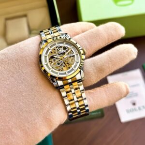 Classy Rolex Auto Gold-TT White Watch (APS93)