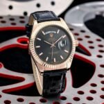 Trendy Rolex Daydate Leather Watch (APS79)