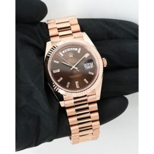 Day-Date Edition "Automatic" Rose Gold Dial Rolex Watch For Men (SG282)