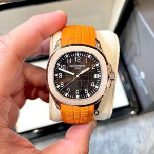 Patek Philippe Watch Rose Gold Brown Silicone Watch For Men-(SG195)