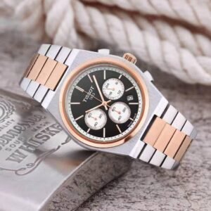 Tissot Watch Stainless Steel Rose Gold Chronograph Watch For Men (SG44)