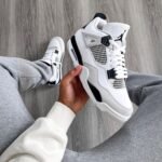 Branded Air Retro 4 White Black Sneakers
