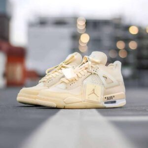 Branded Air Retro 4 Cream Sneakers