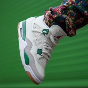 Branded Air Retro 4 White Green Sneakers