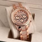 Men's Rolex Watch Rose Gold Tiger Diamond Stainless Steel Edition Watch (SG188)