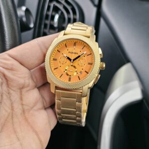 Gold Stainless Steel Fossil Watch For Men (SG256)