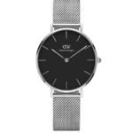 Iconic Silver Strap and Black Dial Daniel Wellington Watch For Men (AS-48)