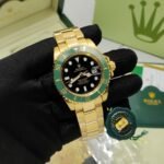 Gold Green Dial Automatic Rolex Submariner Watch For Men (SG270)