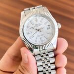 Trending Men Rolex Watch with Stainless Steel Silver Strap (SG266)