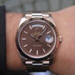 Oyster Perpetual Rolex Day-Date Edition "Automatic" Rose Gold Watch For Men (SG280)
