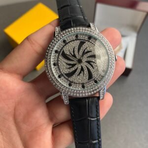 Stylish New Diamond Spinner Leather Watch (KDB-908)