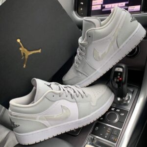 Branded Air 1 White Camo Low Sneakers