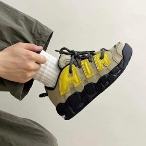 Branded Air More Uptempo Yellow Sneakers