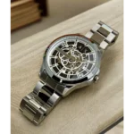 Trendy Armani Exchange Auto Silver Black Watch For Men (SHH04689)