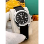 Trendy Rolex Oyster Perpetual Date Black Silver Watch For Men (SHH04748)