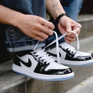 Branded Retro1 Concord White Black Low Sneakers